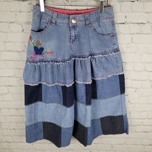 STUFF by HILLARY DUFF | vintage patchwork butterfly floral embroidered skirt